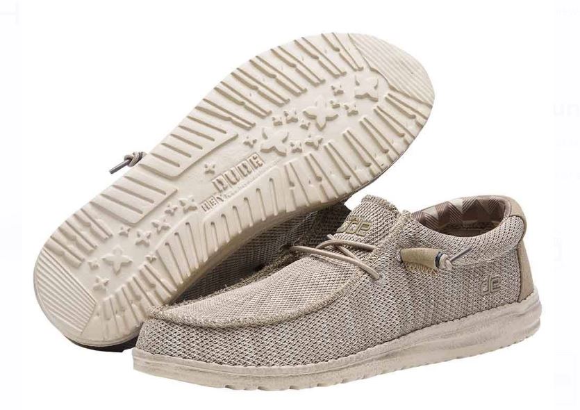 Hey Dude Beige Wally Sox Funk Mens Casual Shoes 110350500