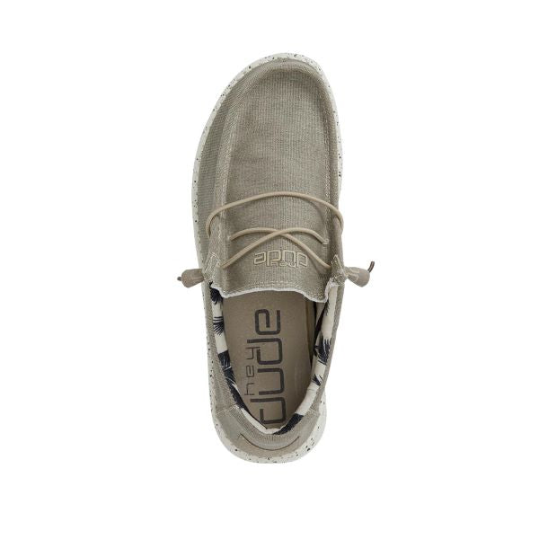 Hey Dude Beige Wally Stretch Mens Slip On Casual Shoes 110380500
