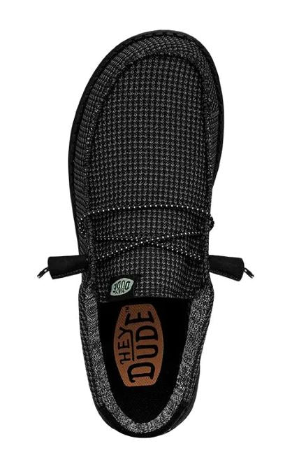 Hey Dude Black/Black Wally Sport Mesh Men's Casual Shoes 40403