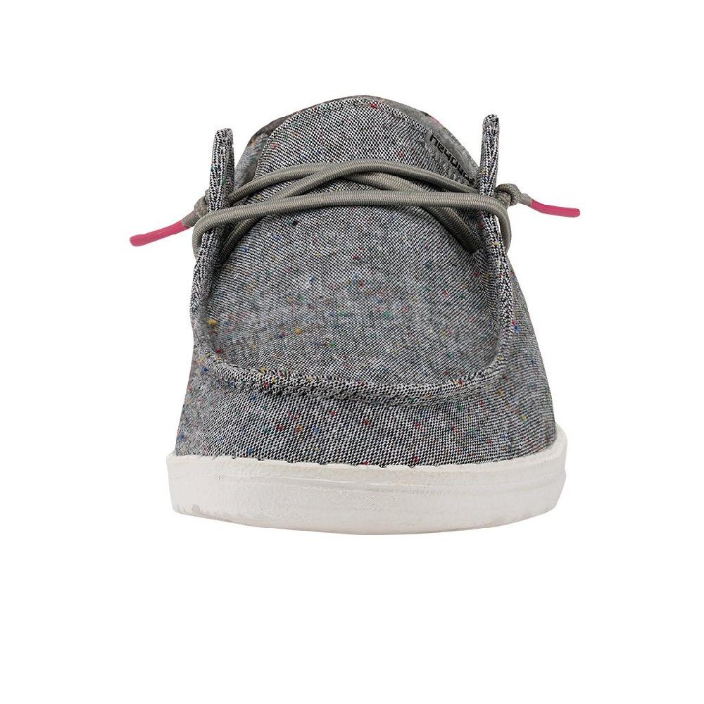 Hey Dude Black Confetti Wendy Canvas Womens Casual Shoes 121414789