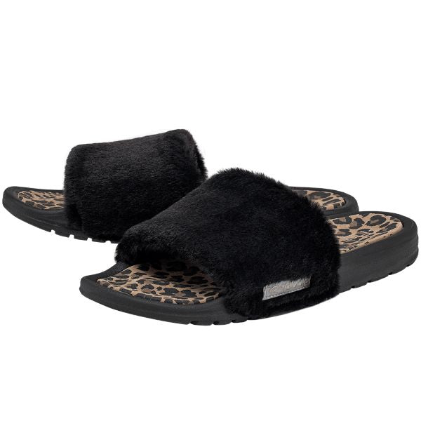 Hey Dude Black Peggy Cheetah Slide Sandals 122084895