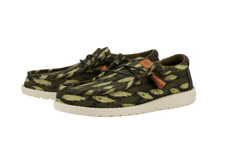 Hey Dude Black Wally Fish Camo Men's Casual Shoes 40707-0HH