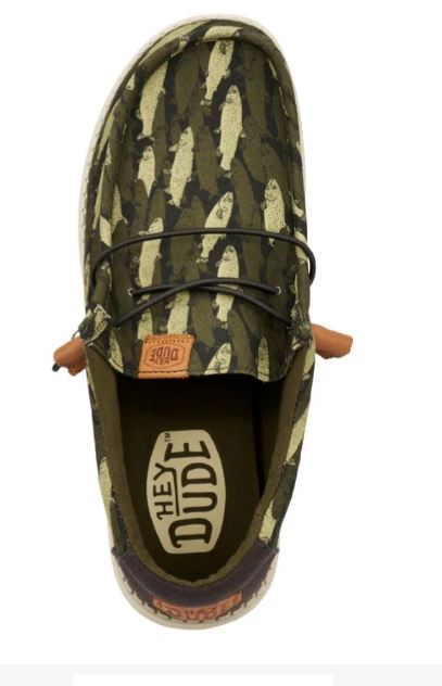 Hey Dude Black Wally Fish Camo Men's Casual Shoes 40707-0HH