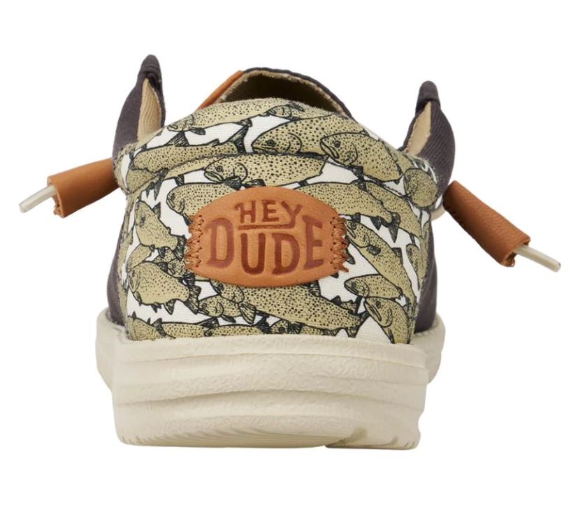 Hey Dude Black Wally Funk Fish Camo Men's Casual Shoes 40708