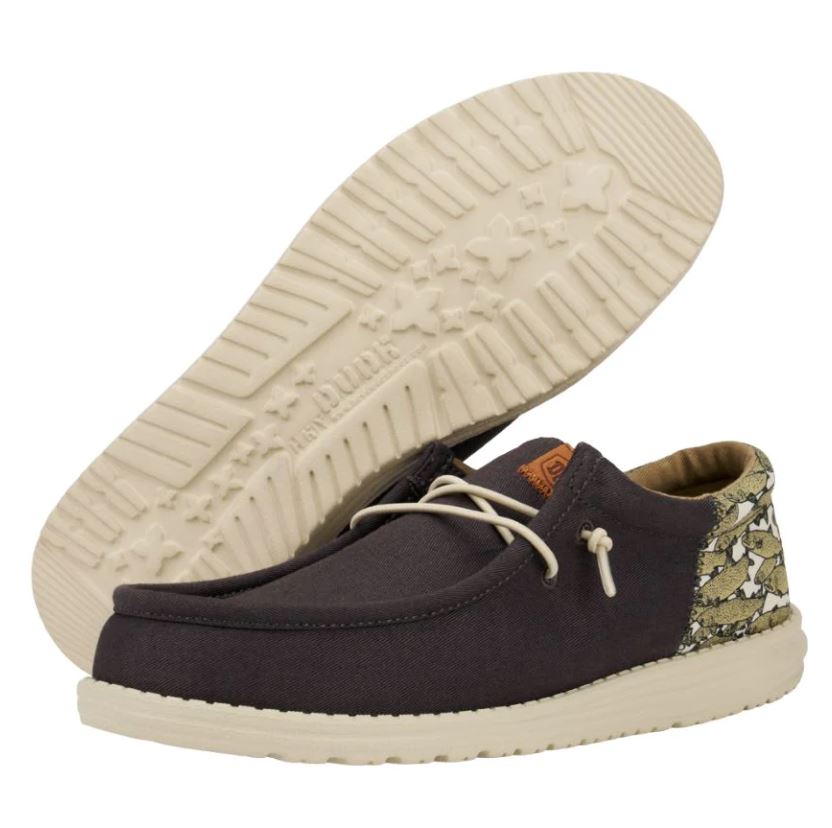 Hey Dude Black Wally Funk Fish Camo Men's Casual Shoes 40708