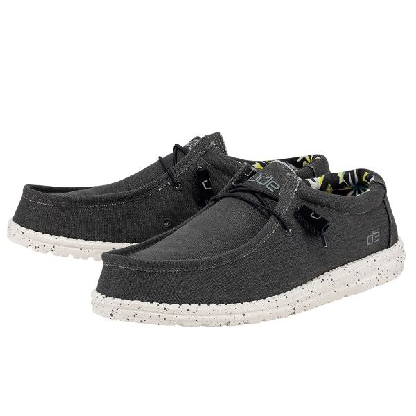 Hey Dude Black Wally Stretch Mens Casual Shoes 110384900