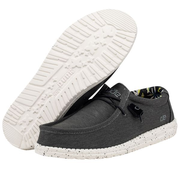 Hey Dude Black Wally Stretch Mens Casual Shoes 110384900