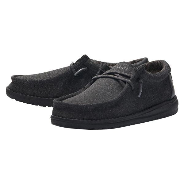 Hey Dude Black Wally Youth Casual Shoes 130134900