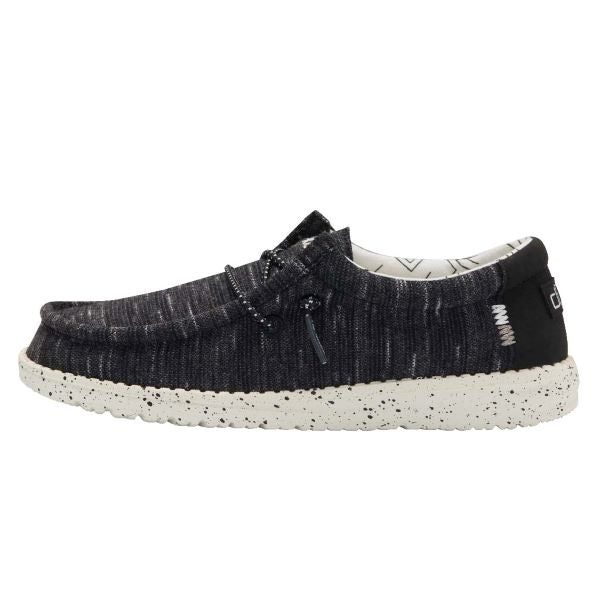 Hey Dude Black Wally Youth Stretch Casual Shoes 130134891
