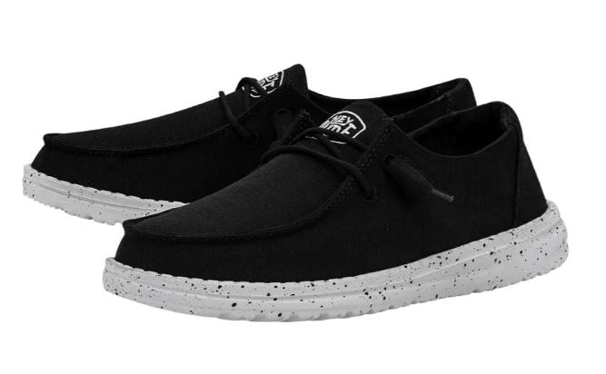 Hey Dude Black Wendy Slub Canvas Womens Casual Shoes 40063-001