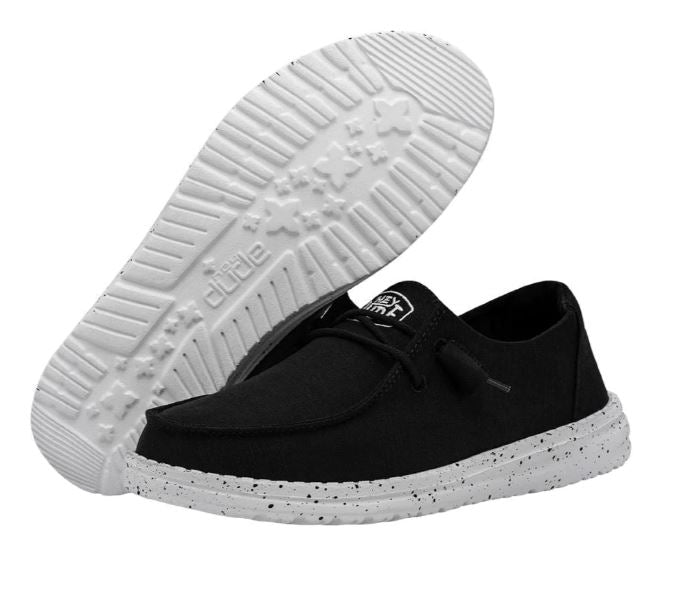 Hey Dude Black Wendy Slub Canvas Womens Casual Shoes 40063-001