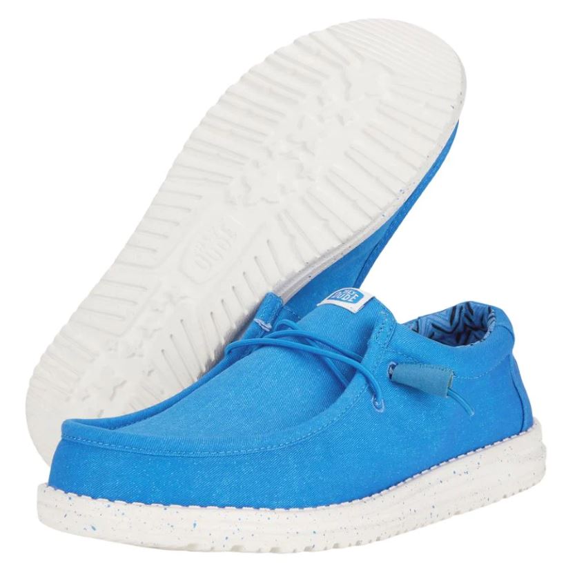 Hey Dude Blue Stretch Canvas Wally Men's Casual Shoes 40700
