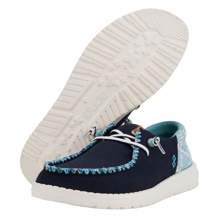 Hey Dude Blue Wendy Funk Jacquard Women's Casual Shoes 40736