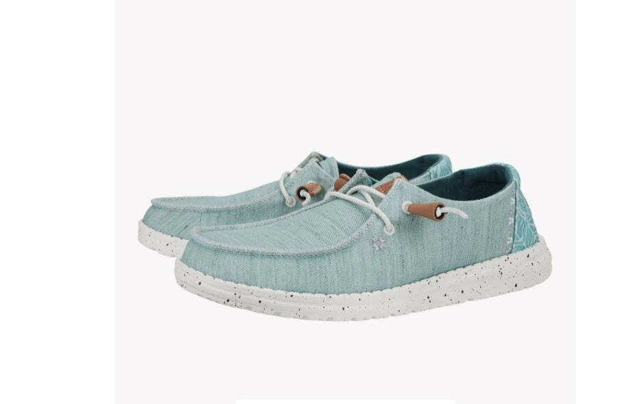 Hey Dude Blue Wendy Heathered Slub Tropical Women's Casual Shoes 40753-425