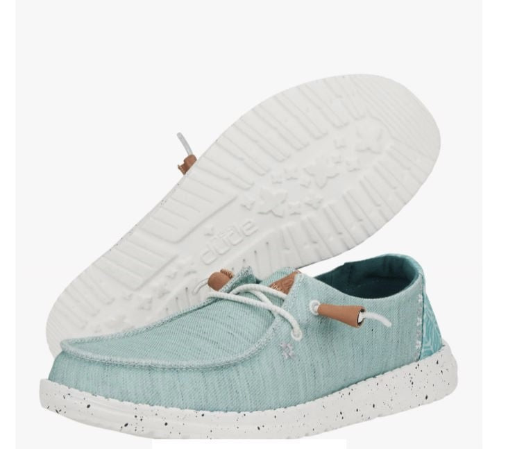 Hey Dude Blue Wendy Heathered Slub Tropical Women's Casual Shoes 40753-425