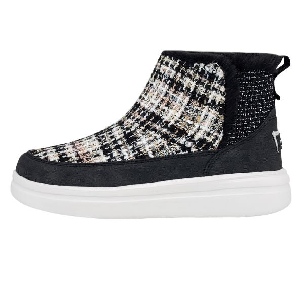 Hey Dude Boucle Black Mel Womens Casual Shoes 122104777