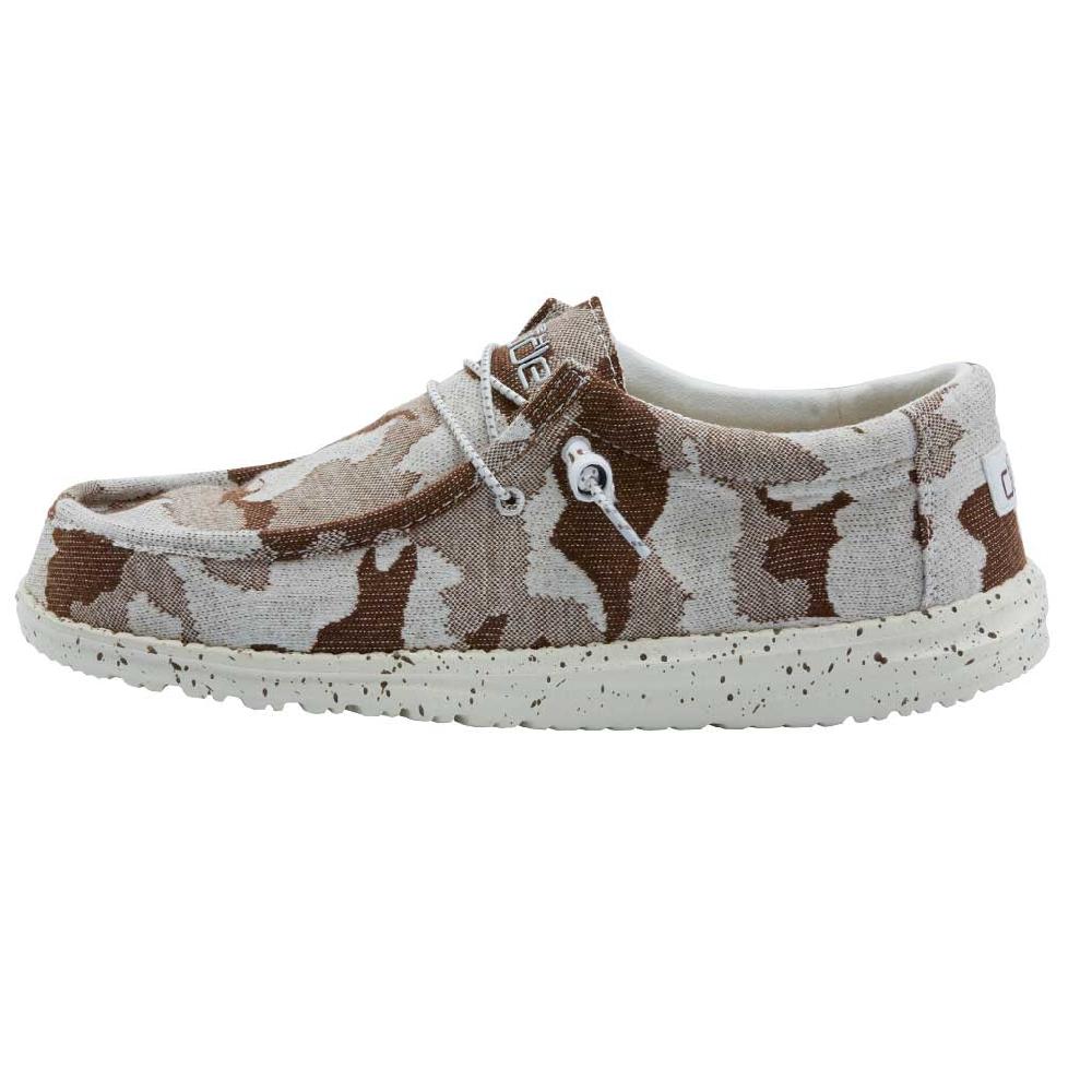 Hey Dude Brown Camo Wally Stretch Mens Casual Shoes 110387010
