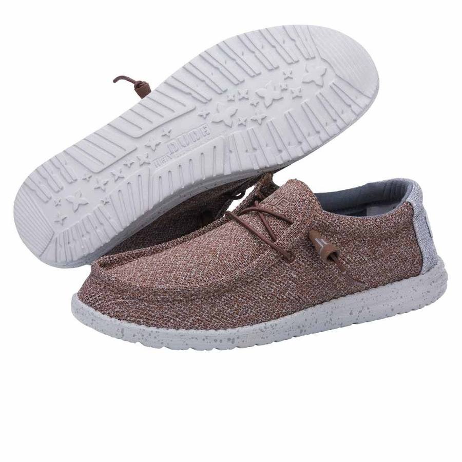 Hey Dude Brown Grey Wally Sox 2 Mens Casual Shoes 110351522