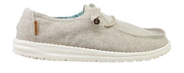 Hey Dude Chambray Beige Wendy Linen Womens Comfort Shoe 121410522
