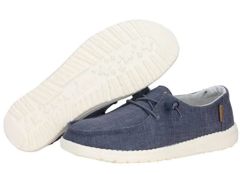 Hey Dude Chambray Blue & White Wendy Womens Casual Shoes 121412526