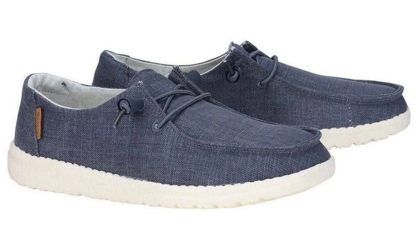 Hey Dude Chambray Blue & White Wendy Womens Casual Shoes 121412526