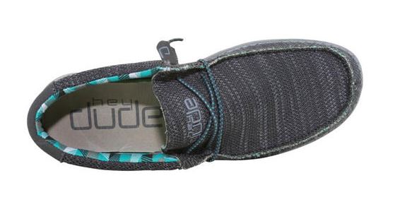 Hey Dude Charcoal Wally Sox Mens Casual Shoes 110354000