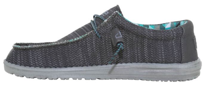 Hey Dude Charcoal Wally Sox Mens Casual Shoes 110354000