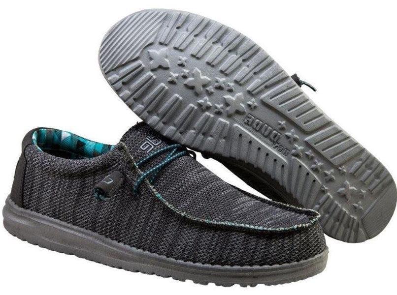 Hey Dude Charcoal Wally Sox Mens Casual Shoes 110354000