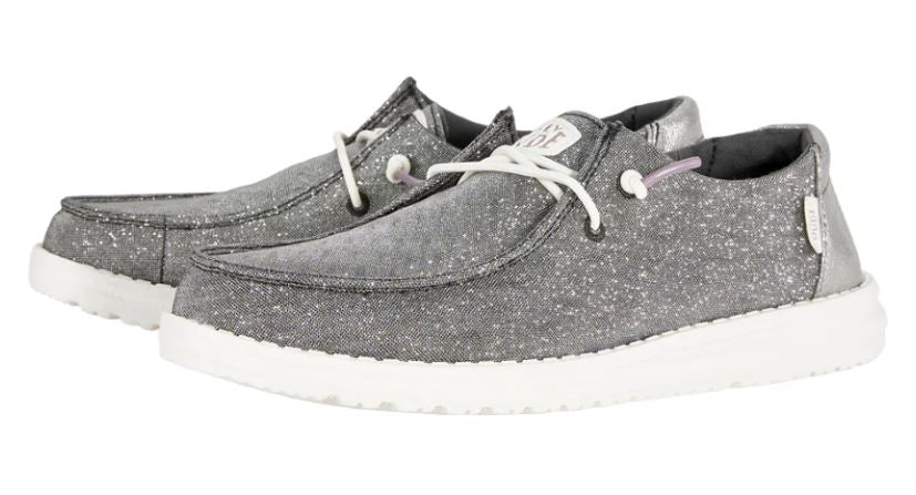 Hey Dude Charcoal Wendy Metallic Sparkle Women's Casual Shoes 41082-025