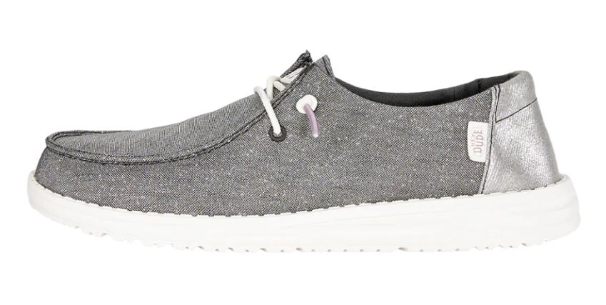 Hey Dude Charcoal Wendy Metallic Sparkle Women's Casual Shoes 41082-025