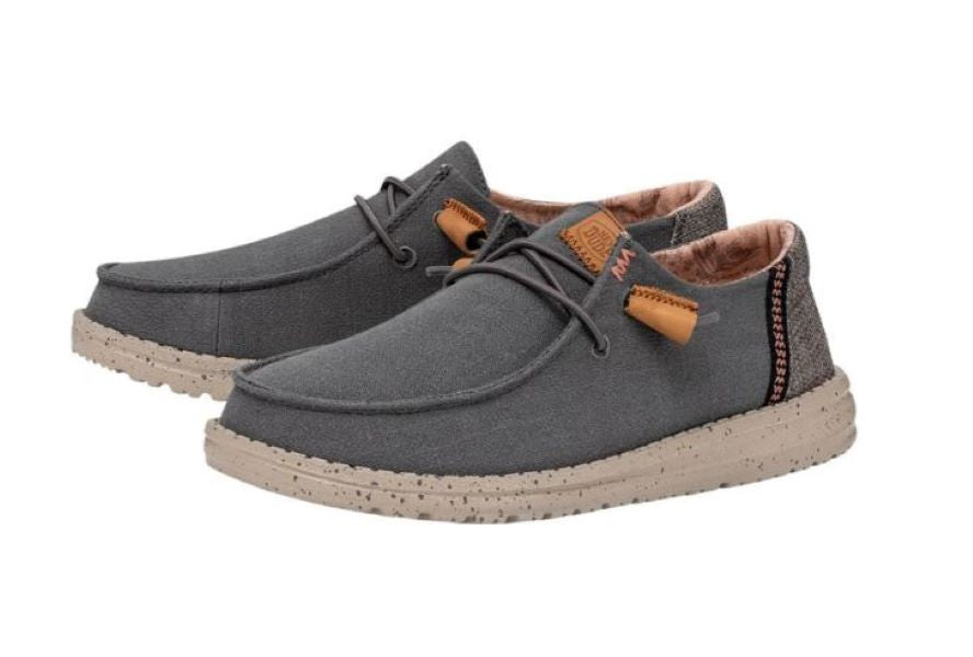 Hey Dude Charcoal Wendy Washed Canvas Women's Casual Shoes 40297-025