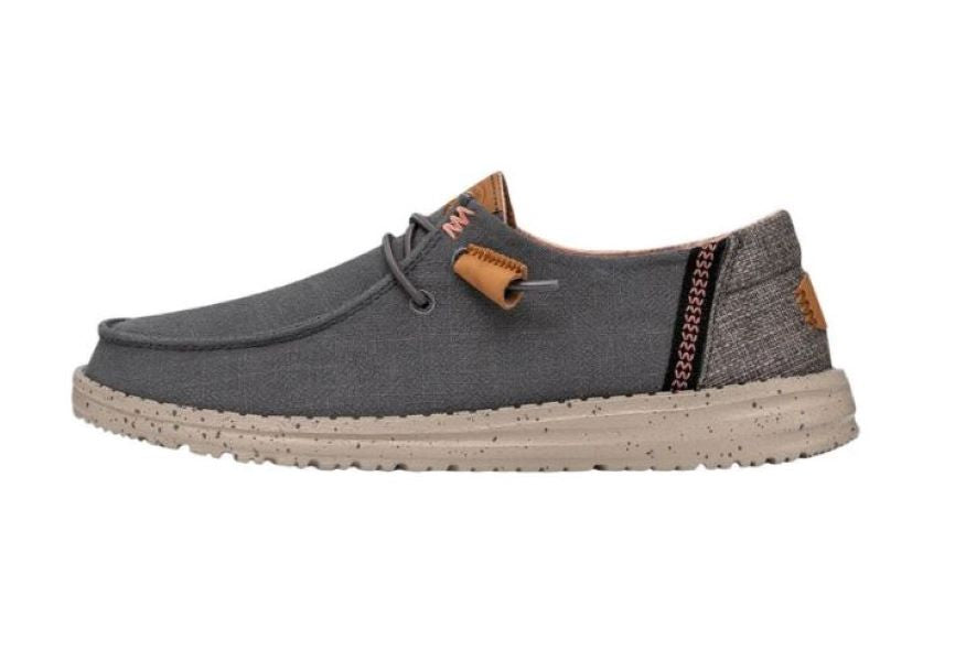 Hey Dude Charcoal Wendy Washed Canvas Women's Casual Shoes 40297-025