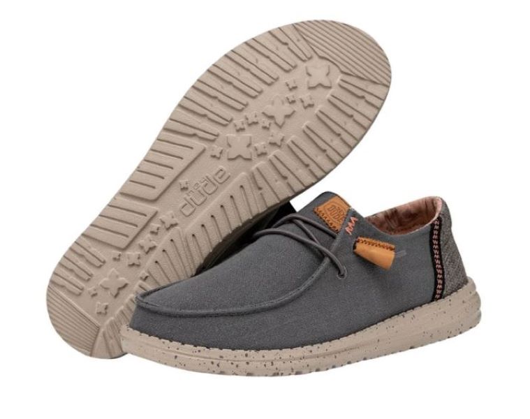 Hey Dude Charcoal Wendy Washed Canvas Women's Casual Shoes 40297-025