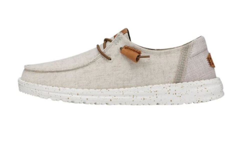 Hey Dude Cream Wendy Washed Canvas Women's Shoes 40297-13R