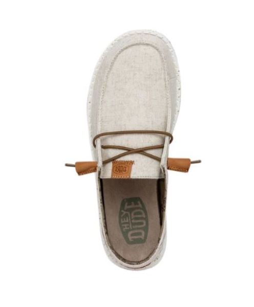 Hey Dude Cream Wendy Washed Canvas Women's Shoes 40297-13R