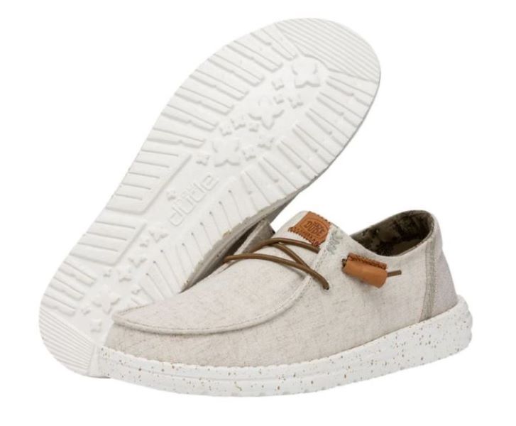 Hey Dude Cream Wendy Washed Canvas Women's Shoes 40297-13R