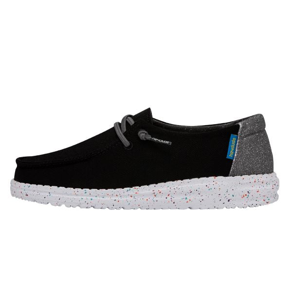 Hey Dude Disco Black With Grey Glitter Wendy Youth Casual Shoes 130124862