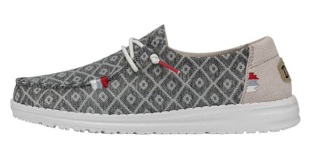 Hey Dude Embroidery Dark Grey Wendy Boho Womens Casual Shoes 40054-1GS