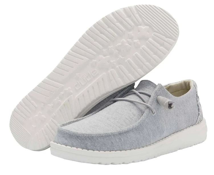 Hey Dude Glacier Grey Wendy Stretch Womens Casual Shoes 121413220