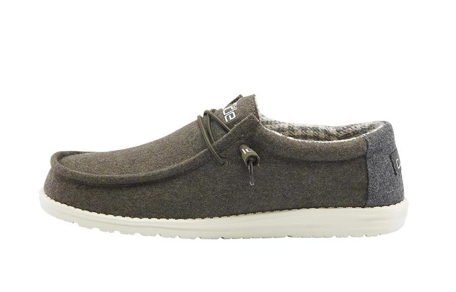 Hey Dude Green Houndstooth Wally Canvas Mens Casual Shoes 110068327