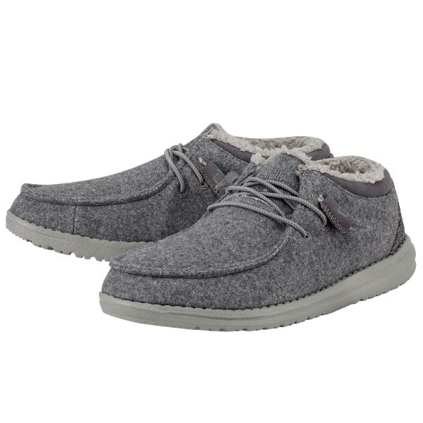 Hey Dude Grey Sherpa Cindy Womens Casual Shoes 121983000