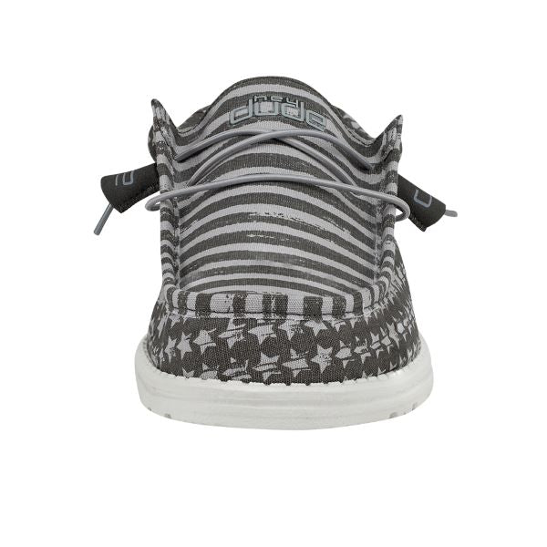 Hey Dude Grey Wally Patriotic Mens Casual Shoes 110063196
