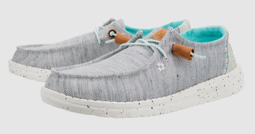 Hey Dude Grey Wendy Heathered Slub Tropical Women's Casual Shoes 40753