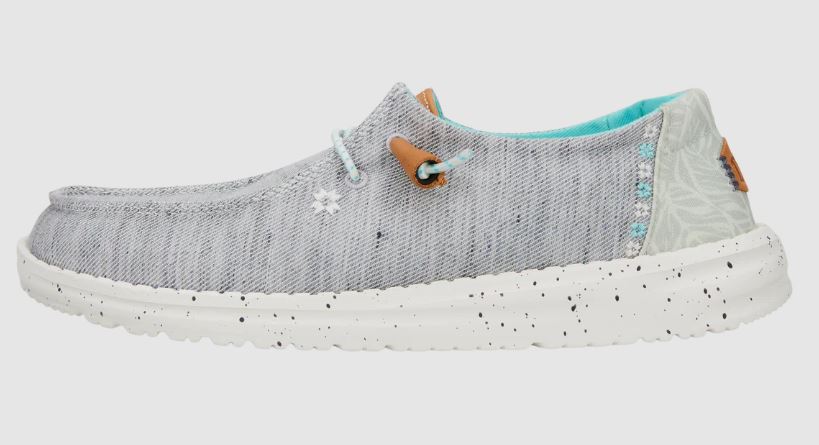 Hey Dude Grey Wendy Heathered Slub Tropical Women's Casual Shoes 40753