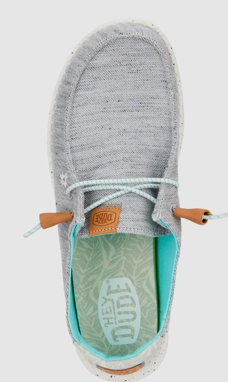 Hey Dude Grey Wendy Heathered Slub Tropical Women's Casual Shoes 40753