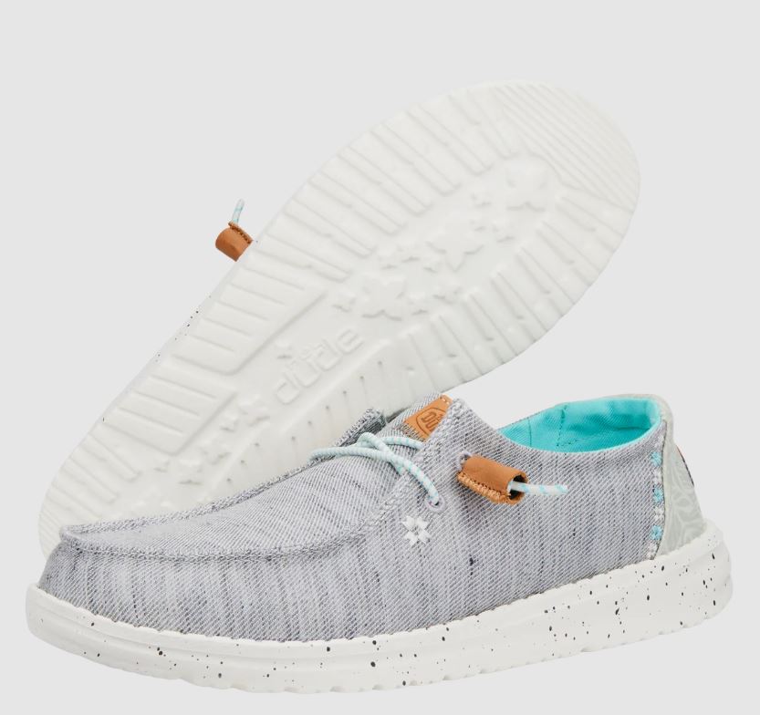 Hey Dude Grey Wendy Heathered Slub Tropical Women's Casual Shoes 40753