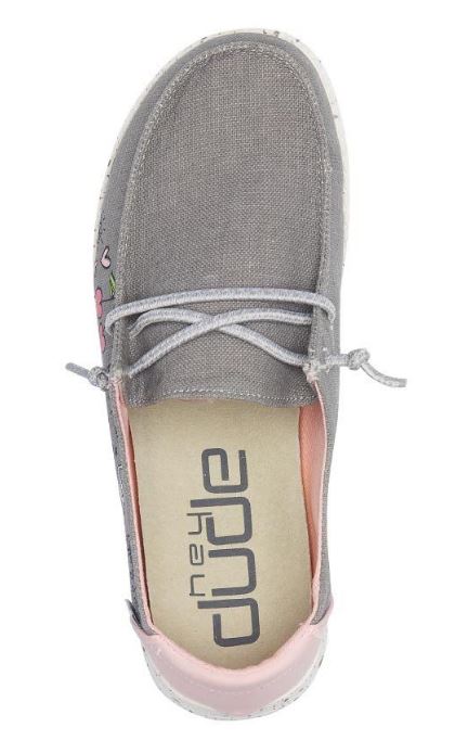 Hey Dude Grey Wendy Youth Doodle Casual Shoes 130123167