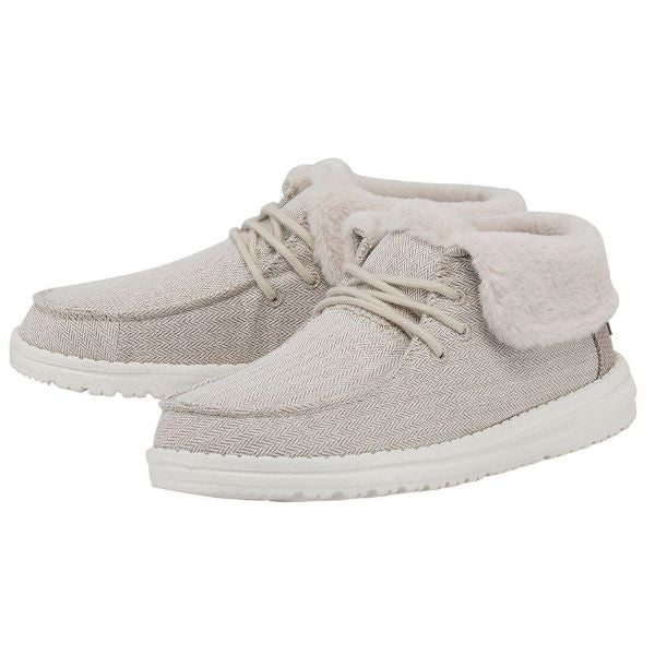 Hey Dude Herringbone Cream Britt Wool Womens Casual Shoes 121770198