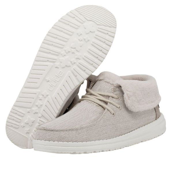 Hey Dude Herringbone Cream Britt Wool Womens Casual Shoes 121770198