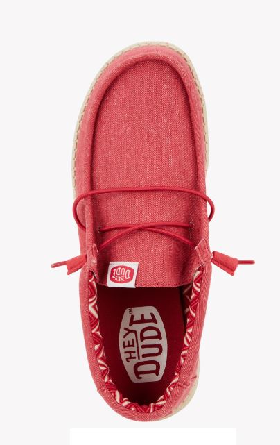 Hey Dude Karanda Red Wally Stretch Canvas Men's Casual Shoes 40700-6VF